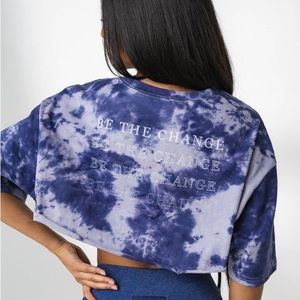 Balance Athletica Blue Tie-Dye Crop Top